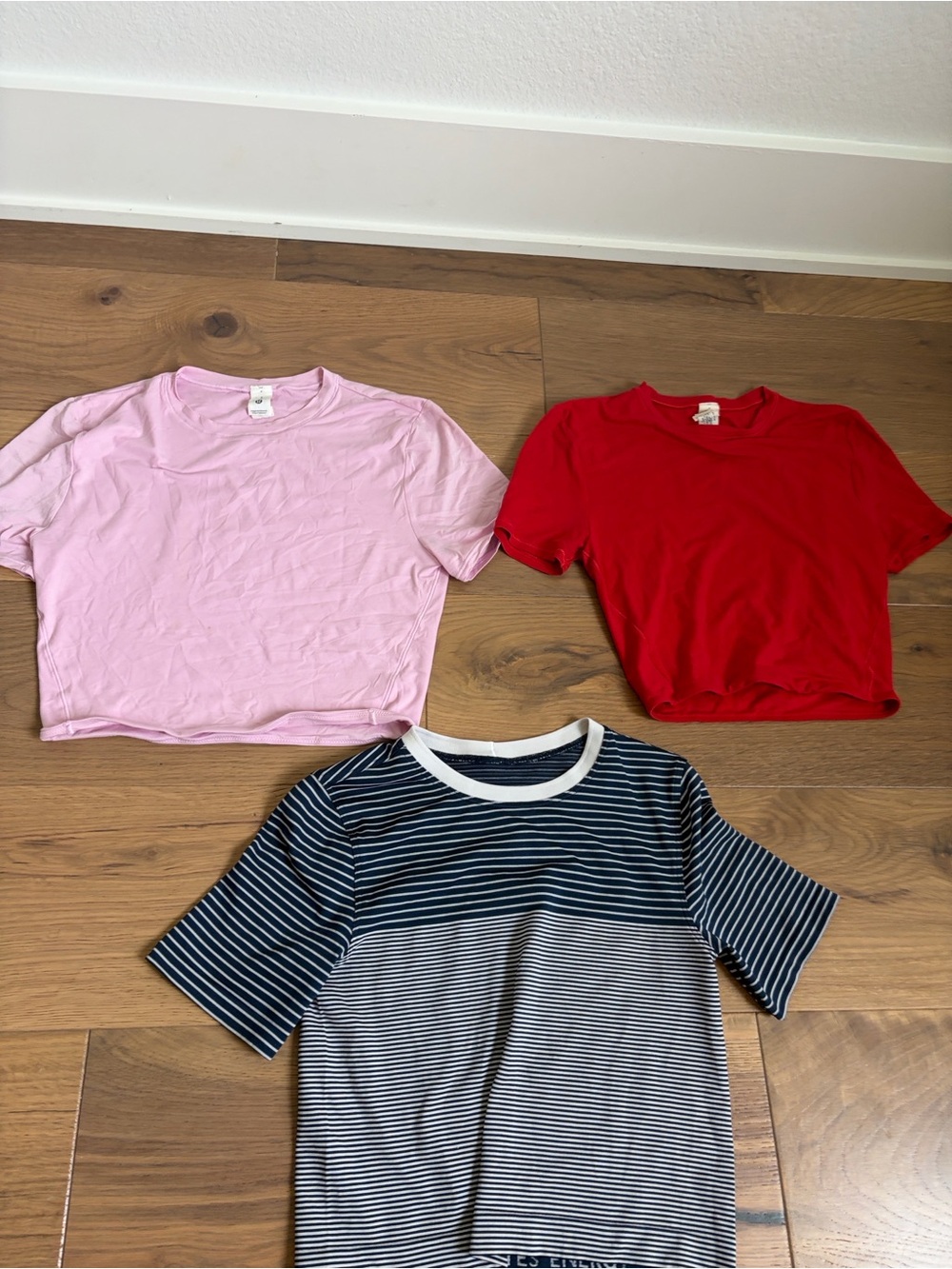 Women’s Short Sleeve Tee 3-Pack — Pink, Red & Navy Striped